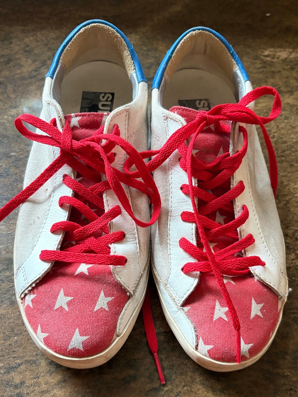 Golden Goose Kids Red, White & Blue Star Canvas Sneakers